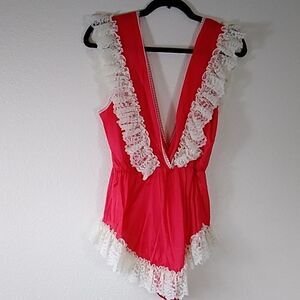 Vintage Sexy California Dream Teddy Lingerie Women Romper Size L